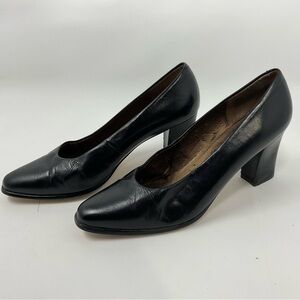 Ladies Black Leather Heels